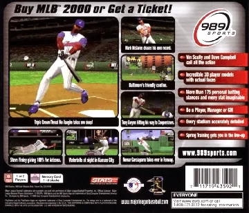 MLB 2000 (US) box cover back